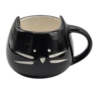 Black‎ Kitty Cat Ceramic Coffee Mug 14oz Cat Lovers Halloween
